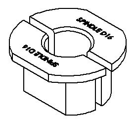 Vice clamp for spindle (2-pc) - 14mm