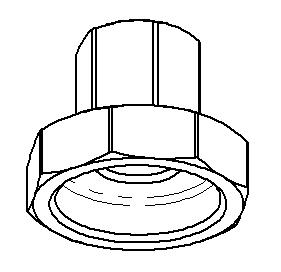 Fork cartridge socket HEX19-OCT36 (Duc M796/ Kaw Z900)